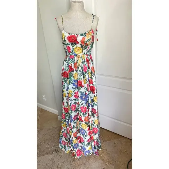 Show Me Your Mumu Juliet Maxi Dress in Charm Peony White Taffeta Sz S - Picture 5 of 15